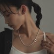 ココシュニック オンキッチュ(COCOSHNIK ONKITSCH)のシルバー カットケーブルチェーン レクタングルマンテルネックレス12