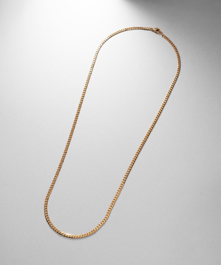 ココシュニック オンキッチュ(COCOSHNIK ONKITSCH)のシルバー デザインチェーン ライトフラットカーブネックレス（55cm） GP4