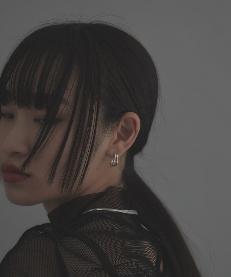 ココシュニック オンキッチュ(COCOSHNIK ONKITSCH)のシルバー ハギーイヤリング ダブルフープ8