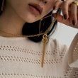 ココシュニック オンキッチュ(COCOSHNIK ONKITSCH)のシルバー カーブチェーンモチーフフリンジネックレス GP10