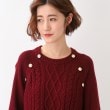 グローブ(grove)の◆【美人百花コラボライブ】可愛くオシャレなプリーツ切替えアラン柄ニットワンピース！！20