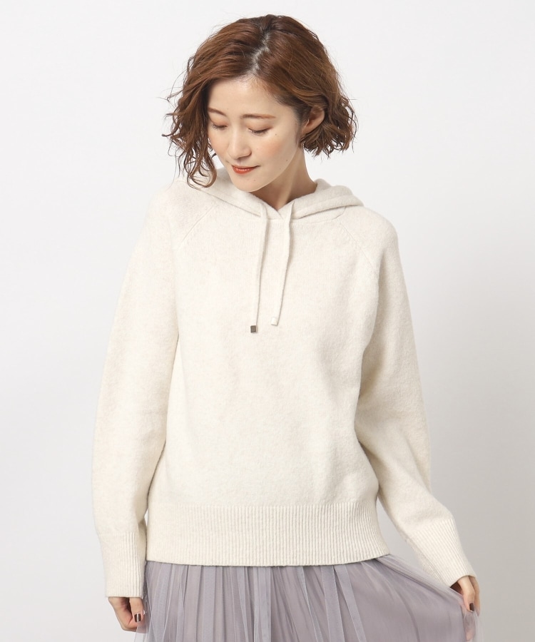 ANGORA OVER KNIT HOODIE ベージュ