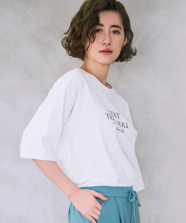 二の腕が隠れるうれしい5分袖デザインプリントTシャツ（Ｔシャツ） grove（グローブ）| ワールド オンラインストア WORLD  ONLINE STORE