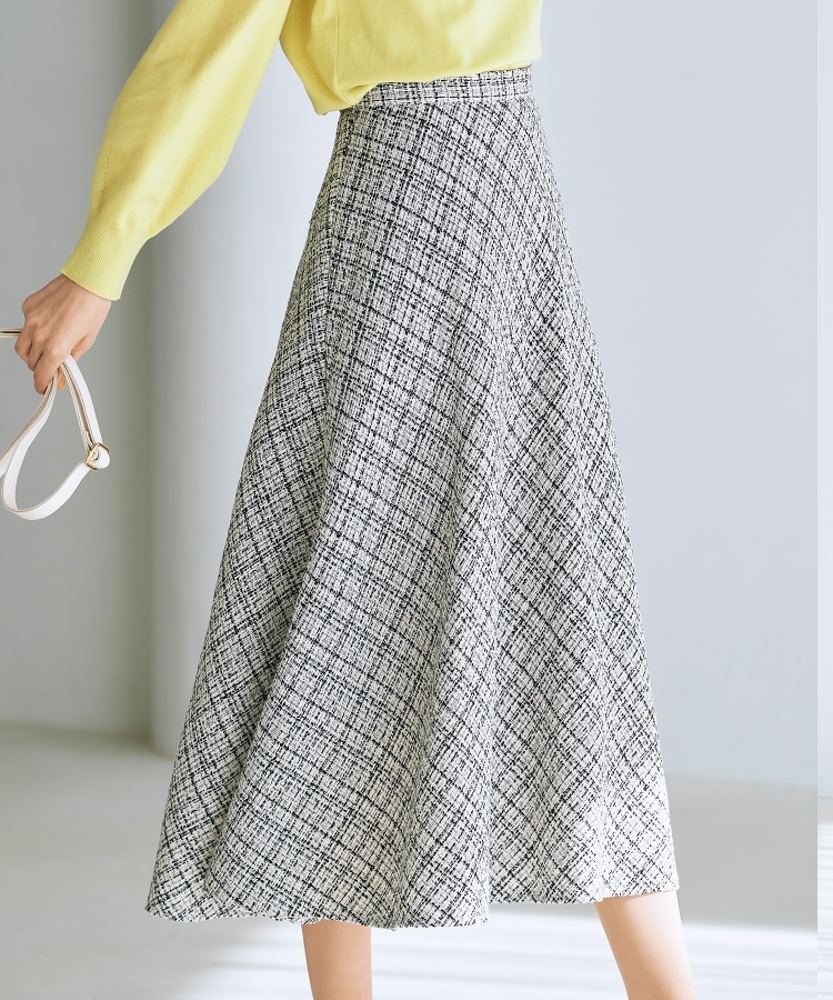 レア 新品 完売 ツイード ロング スカート フレア きれいめ デート 上品小さく畳んで発送致します