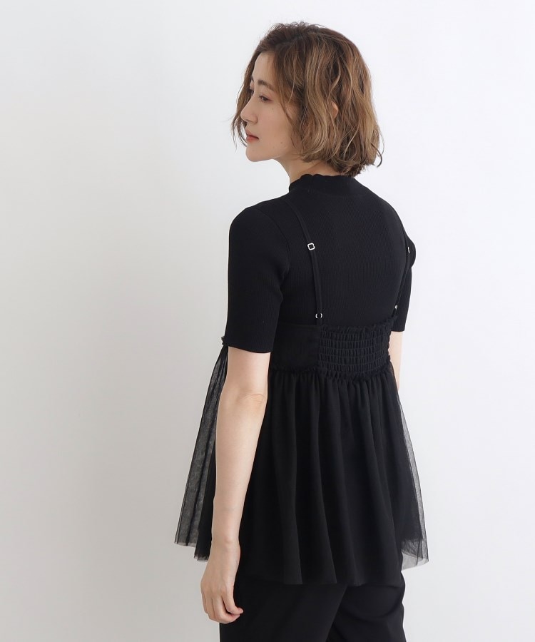 チュールキャミ×リブニットセット(トップス+インナーセット チュールキャミ×リブニットセット(トップス+インナーセット