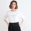 グローブ(grove)の＜接触冷感・UVカット・ご自宅で洗える＞ロゴプリント5分袖Tシャツ オフホワイト(003)