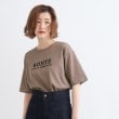 グローブ(grove)の＜接触冷感・UVカット・ご自宅で洗える＞ロゴプリント5分袖Tシャツ モカブラウン(142)