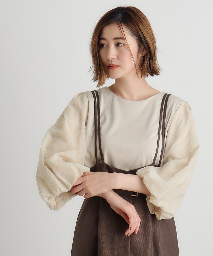グローブ(grove)の袖フロッキープリントカットプルオーバー5