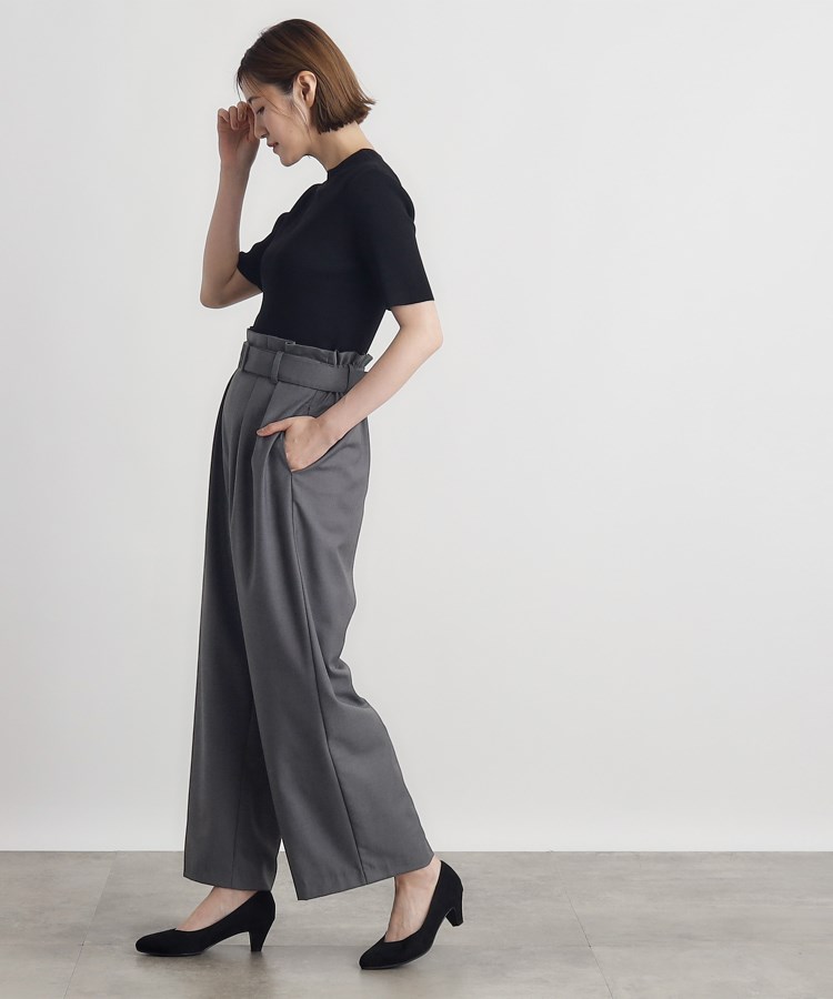 グローブ(grove)のくるみバックルワイドパンツ5