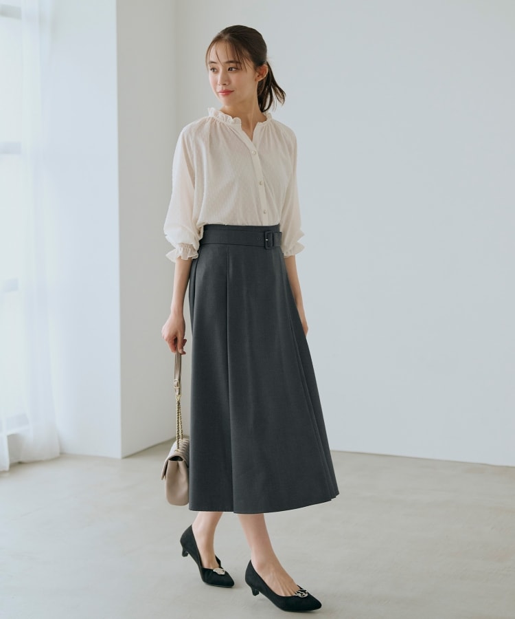 くるみバックルラップ風スカート(マキシ・ロングスカート くるみバックルラップ風スカート(マキシ・ロングスカート