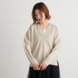 グローブ(grove)の【毛玉軽減／洗える】編地切替Vネックニット11