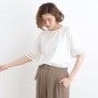 グローブ(grove)の【洗える・接触冷感・UV】袖刺繍デザインTシャツ オフホワイト(003)