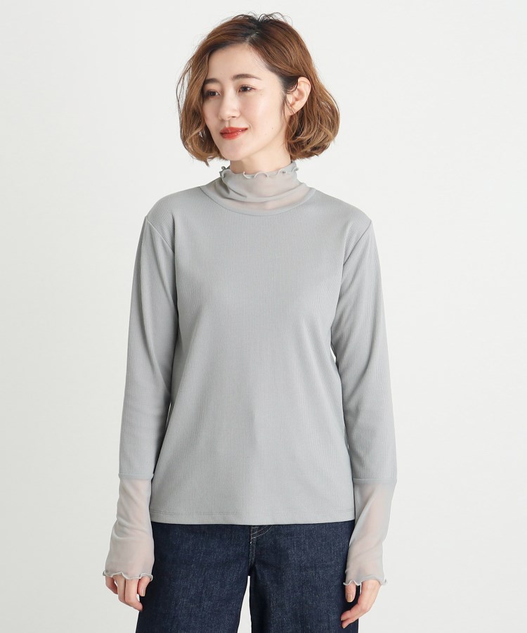 グローブ(grove)のシアー切替ハイネックプルオーバー13