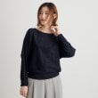 グローブ(grove)のウール混ラメドルマンプルオーバー ネイビー(094)