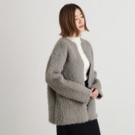 フェザーダブルフェイスコーディガン（ノーカラージャケット