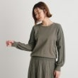 グローブ(grove)のSET UP対応 袖コンニットプルオーバー オリーブグリーン(026)