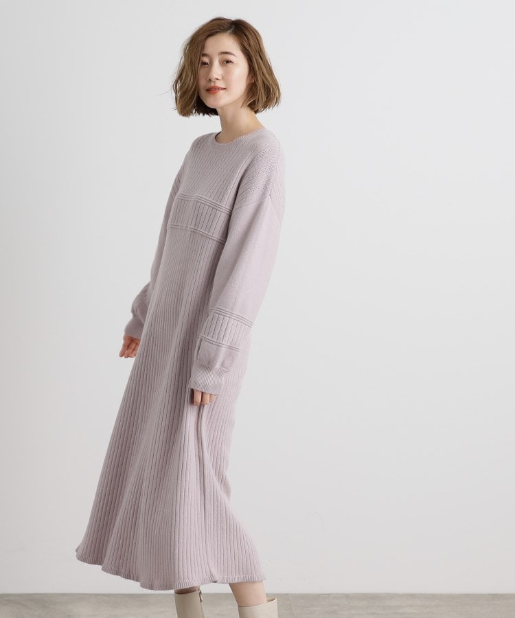 グローブ(grove)の透かし柄アレンジニットワンピース10