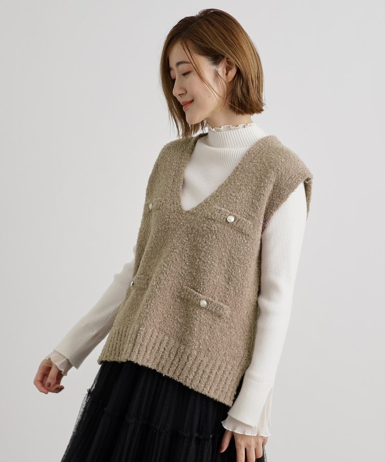 グローブ(grove)のブークレベスト×リブニットワンピースセット20
