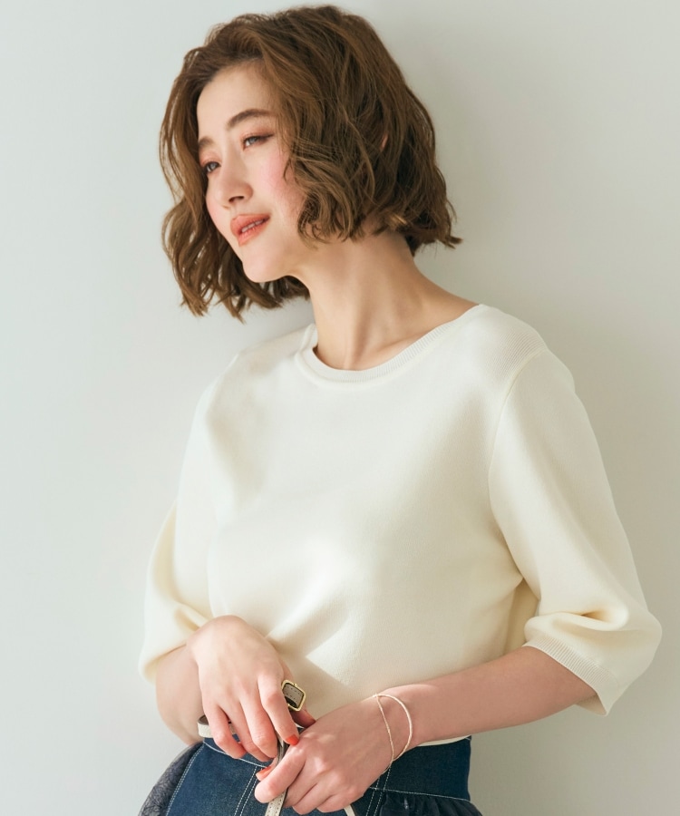 雑誌掲載【多機能】やわらかドライタッチ五分袖プルオーバー 雑誌掲載【多機能】やわらかドライタッチ五分袖プルオーバー