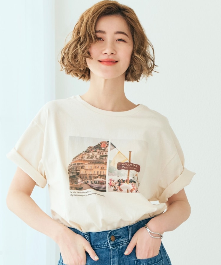 グローブ(grove)のフォトTシャツ ライトイエロー(030)