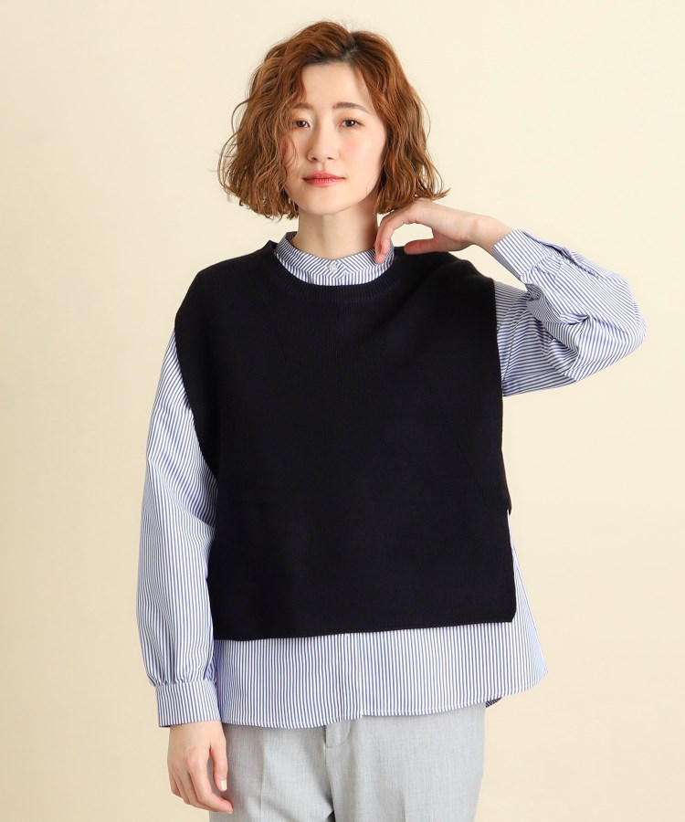 着回しの効く嬉しいセットアイテム ニットベスト×前開きシャツ 着回しの効く嬉しいセットアイテム ニットベスト×前開きシャツ