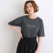 グローブ(grove)の【洗える／UVカット／接触冷感】5分袖ロゴTシャツ チャコールグレー(014)