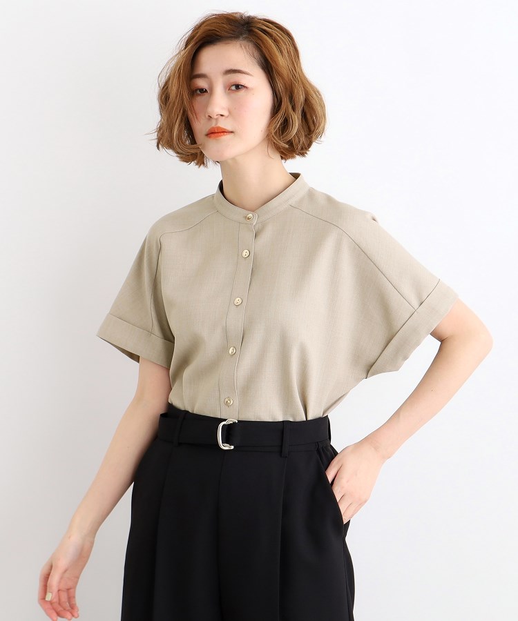 夏に嬉しい機能付き】麻調シャツ×スカートSET UP(セットアップ 夏に嬉しい機能付き】麻調シャツ×スカートSET UP(セットアップ
