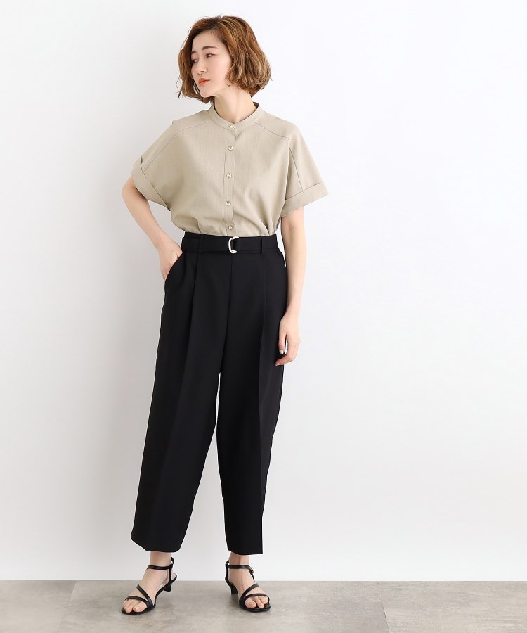 夏に嬉しい機能付き】麻調シャツ×スカートSET UP(セットアップ 夏に嬉しい機能付き】麻調シャツ×スカートSET UP(セットアップ
