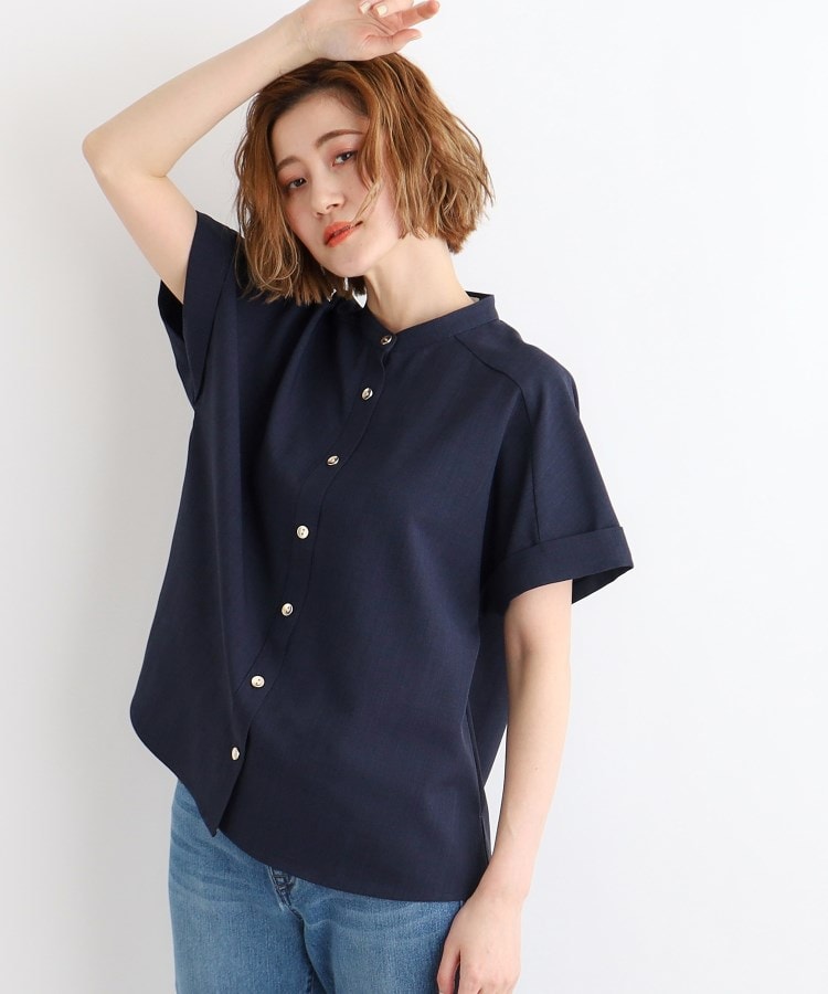夏に嬉しい機能付き】麻調シャツ×スカートSET UP(セットアップ 夏に嬉しい機能付き】麻調シャツ×スカートSET UP(セットアップ