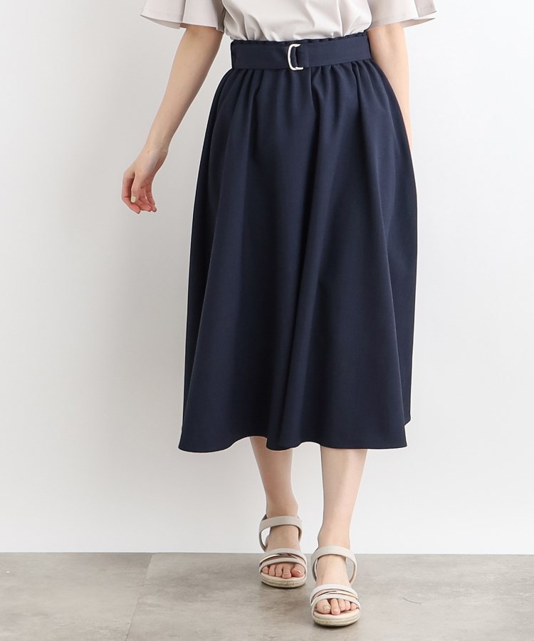 夏に嬉しい機能付き】麻調シャツ×スカートSET UP(セットアップ 夏に嬉しい機能付き】麻調シャツ×スカートSET UP(セットアップ