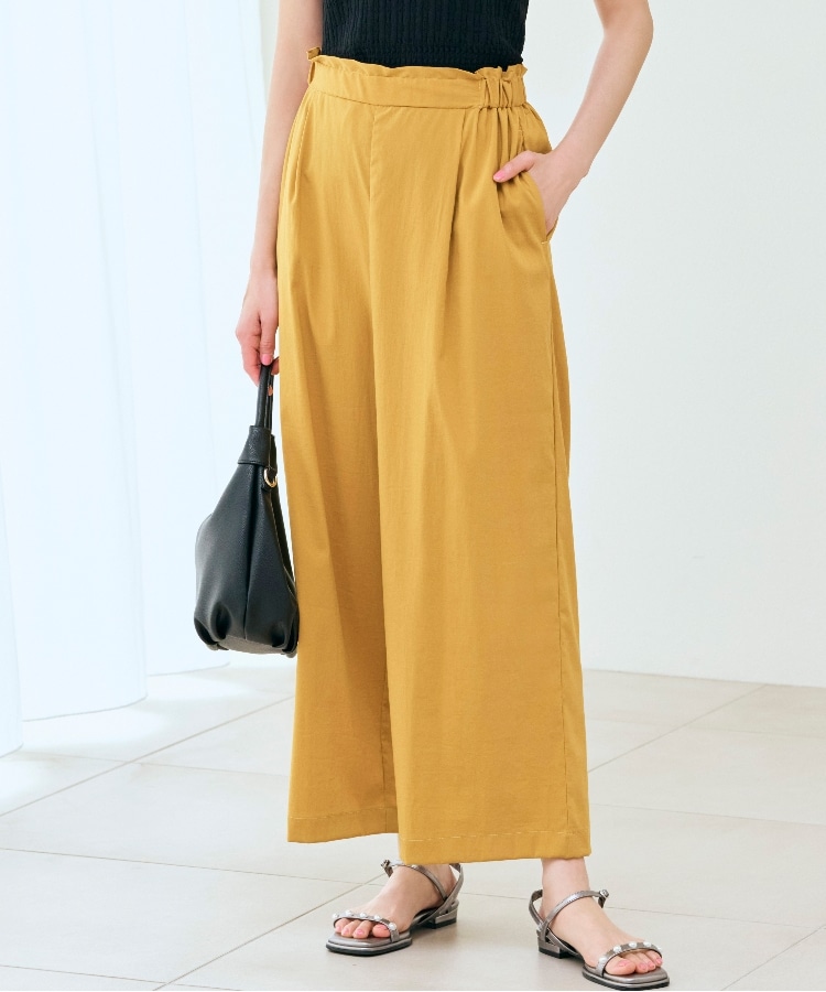UNIQLO 厚く ワイドパンツ Mサイズ イエロー UNIQLO 厚く ワイドパンツ Mサイズ イエロー