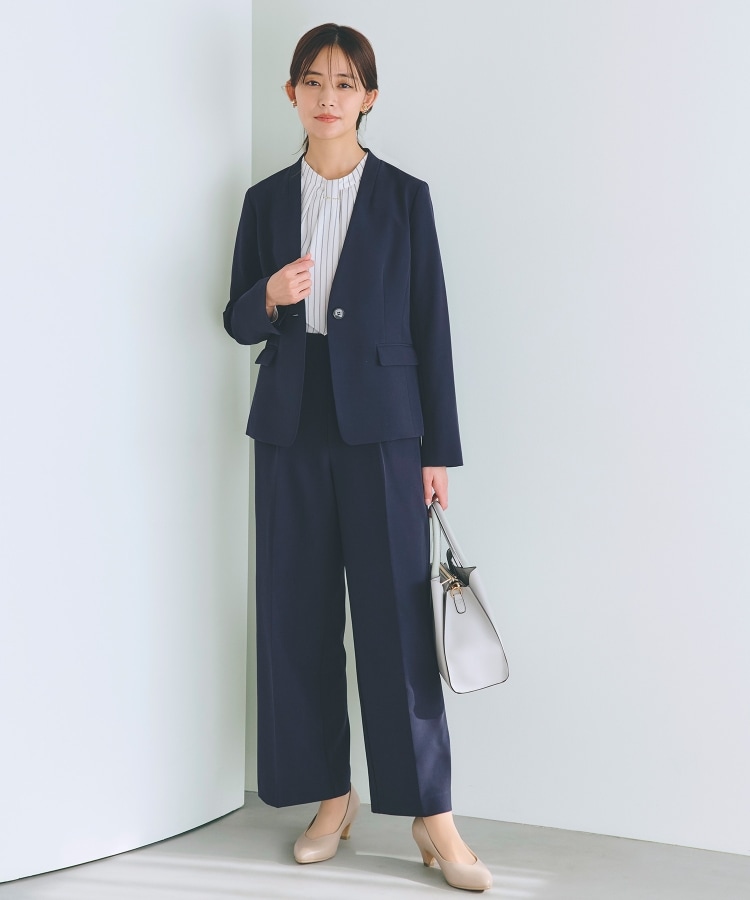 しなやかストレッチ イージーケアジャケット(ノーカラー しなやかストレッチ イージーケアジャケット(ノーカラー