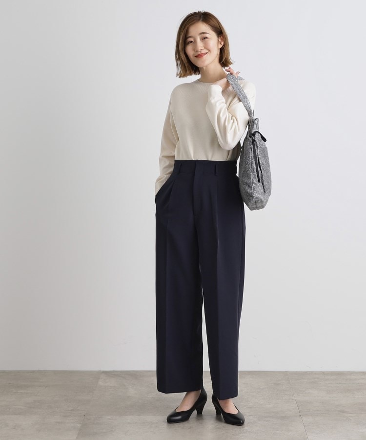 グローブ(grove)の【洗える】しなやかストレッチワイドパンツ11