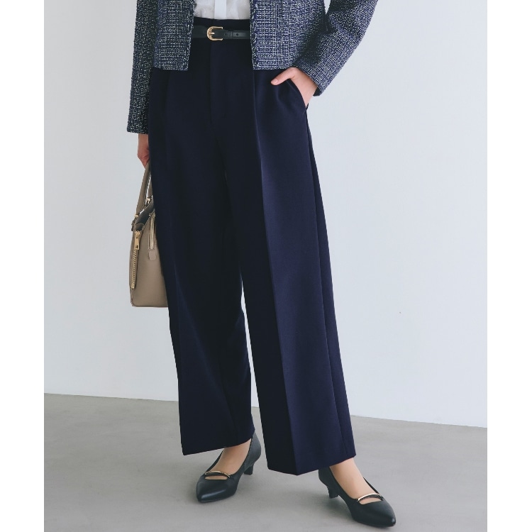 グローブ(grove)の【洗える】しなやかストレッチワイドパンツ フルレングスパンツ