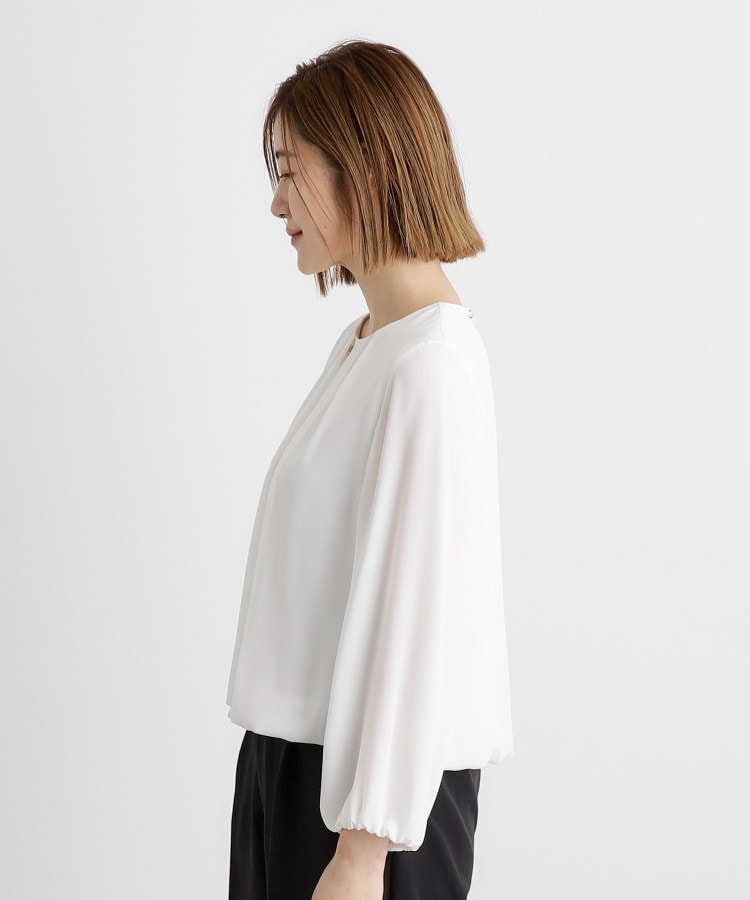 グローブ(grove)のシフォンジョーゼットタックブラウス10