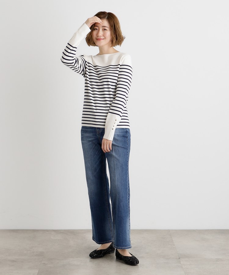 グローブ(grove)の総針袖口金ボタンニットロンT7