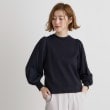 グローブ(grove)のサテンコンビボリュームスリーブニット ネイビー(094)