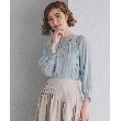 グローブ(grove)の【デイリーから特別な日まで】華やかさを纏うヴィンテージサテンブラウス ブルー(091)
