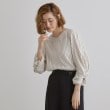 グローブ(grove)の【毎日着たい】麻調メッシュ袖コンシャスブラウス12