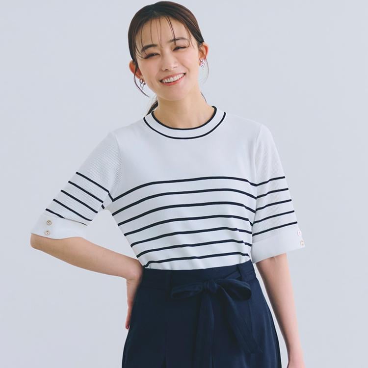 グローブ(grove)の【ひんやり多機能】やわらかドライタッチワイドスリーブプルオーバー ニット/セーター
