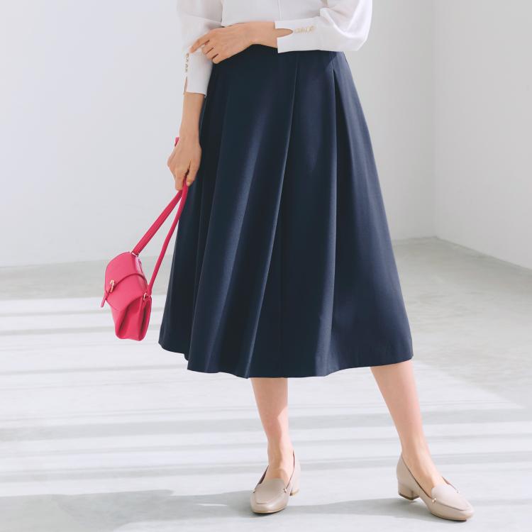 グローブ(grove)のサイドベルトタックフレアスカート ミモレスカート