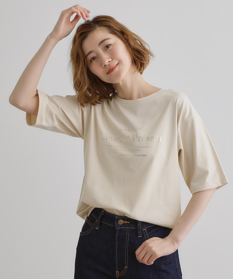 グローブ(grove)の五分袖ロゴプリントTシャツ14