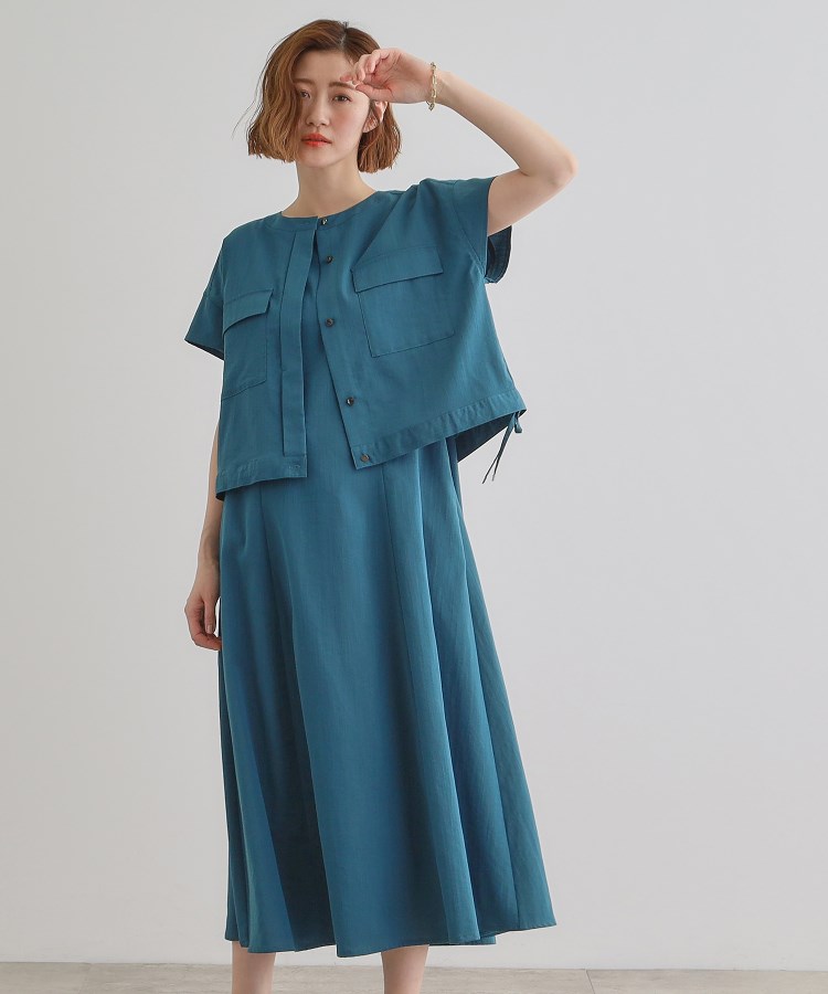 グローブ(grove)の【品よく着こなす、大人のワークスタイル】ワークジャケット×ワンピースセット マキシ・ロングワンピース