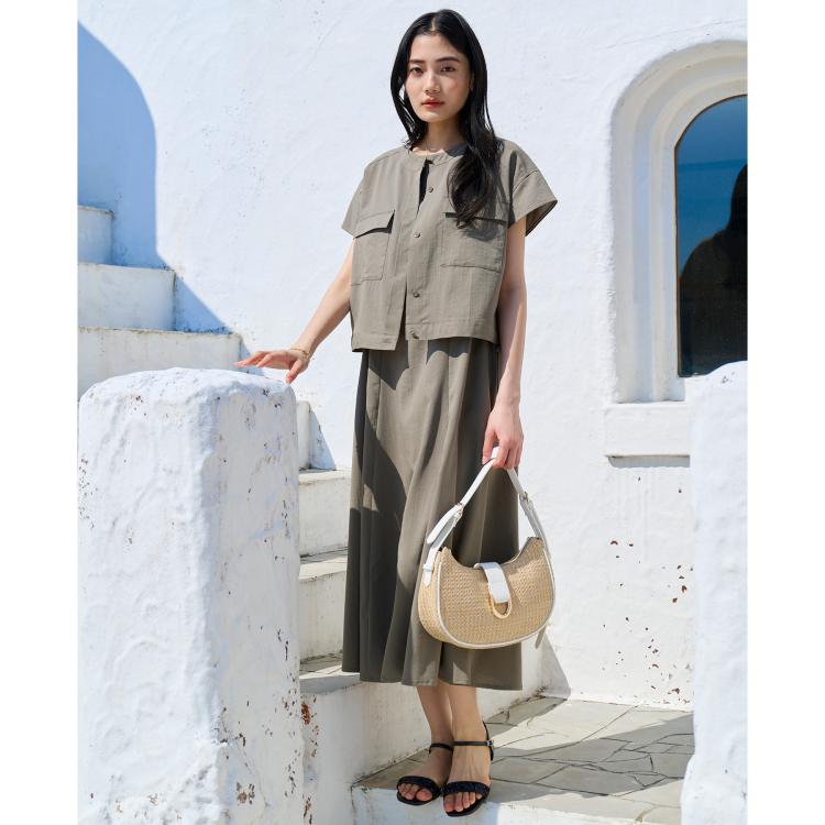 グローブ(grove)の【品よく着こなす、大人のワークスタイル】ワークジャケット×ワンピースセット マキシ・ロングワンピース