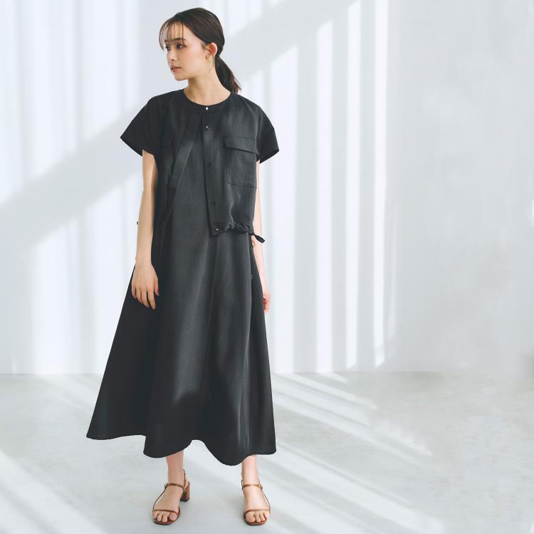 グローブ(grove)の【品よく着こなす、大人のワークスタイル】ワークジャケット×ワンピースセット マキシ・ロングワンピース
