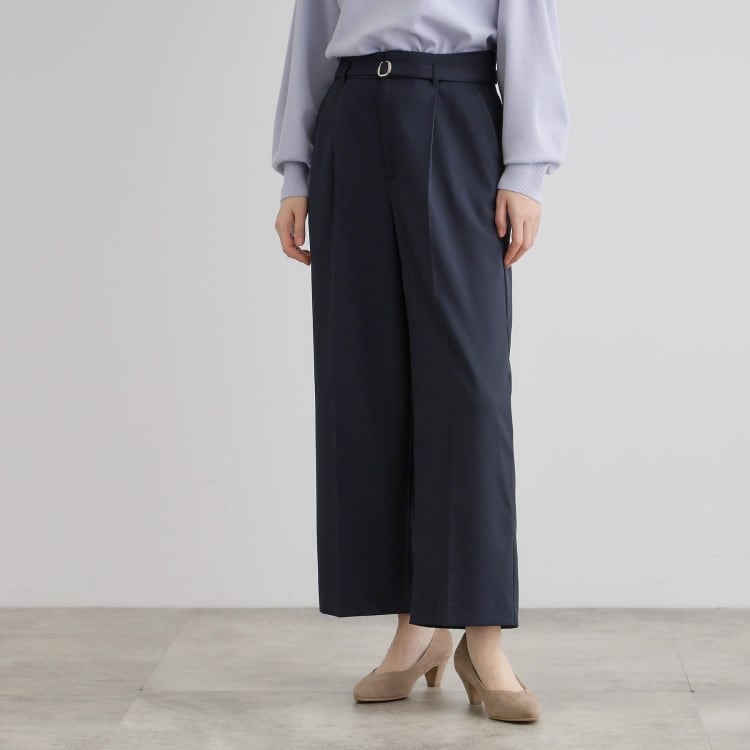 グローブ(grove)の【雑誌掲載】バックルベルトクロップドワイドパンツ 6～9分丈パンツ