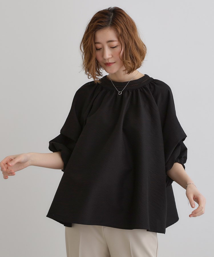 グローブ(grove)の2WAYサッカースモックブラウス11