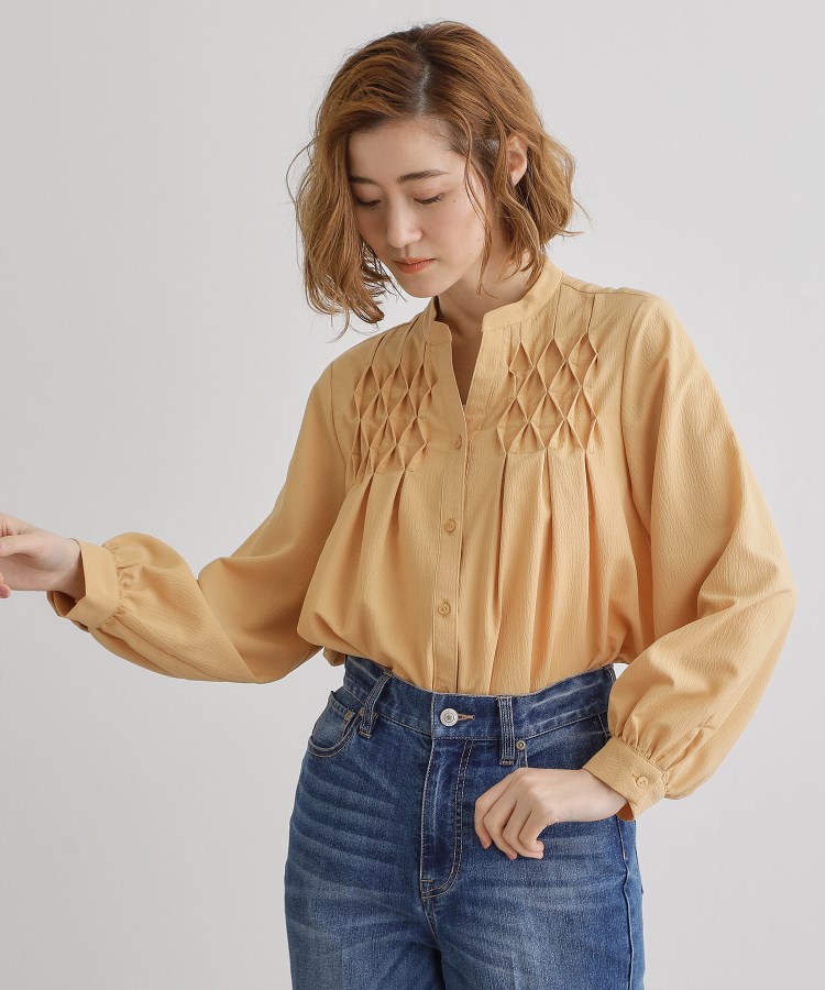 グローブ(grove)のスモッキングタックスキッパーブラウス10