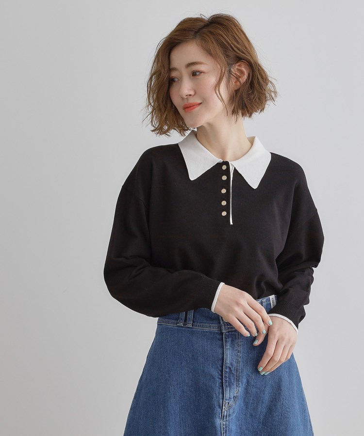 グローブ(grove)の配色ポロニットプルオーバー10