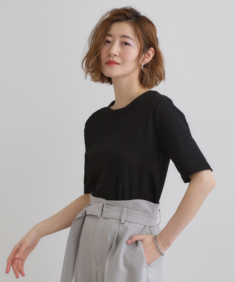 WEB限定追加》フリンジハーフスリーブプルオーバー（ニット